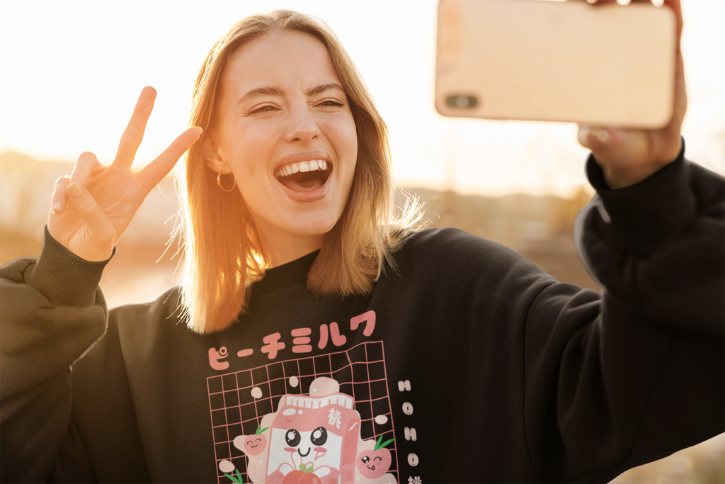 Kawaii Peach Yogurt Sweatshirt