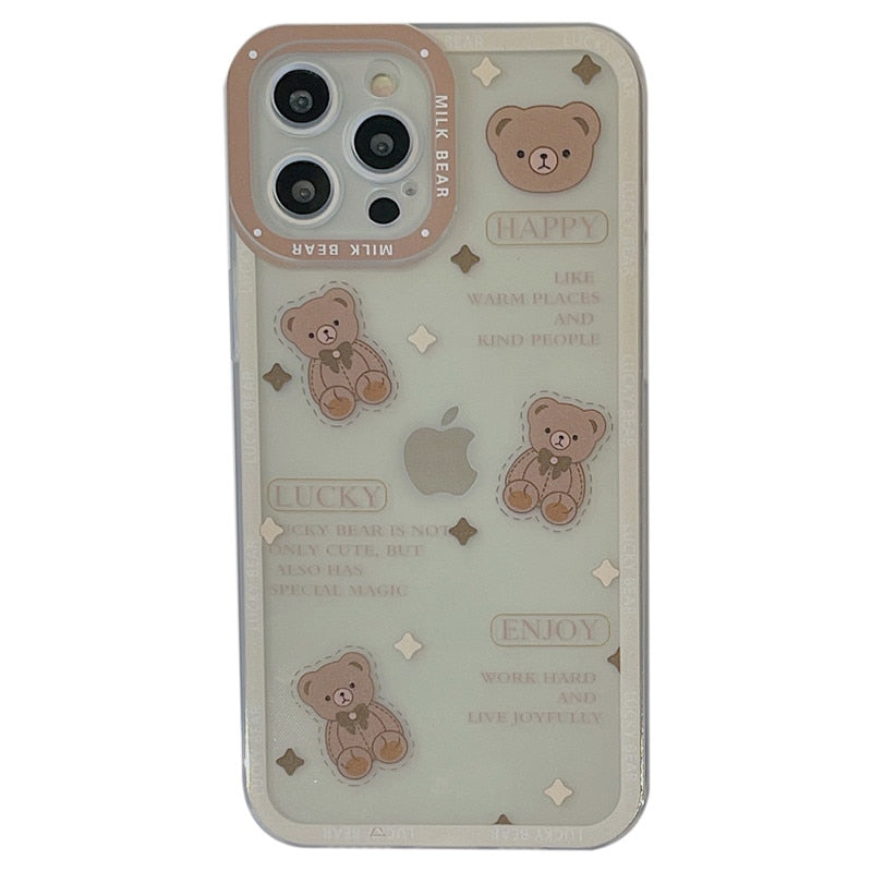 Kawaii Transparent Bear Phone Case