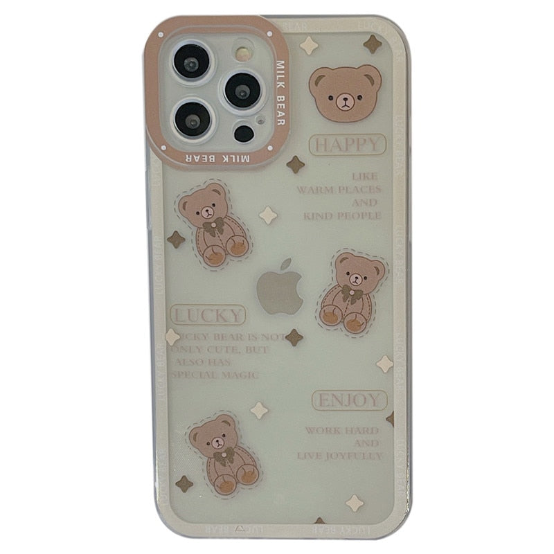 Kawaii Clear Bear iPhone Case