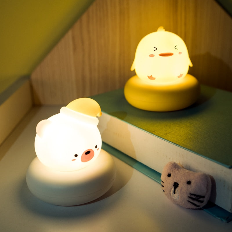 Cute Kitten Duck Bear Bunny Night Light