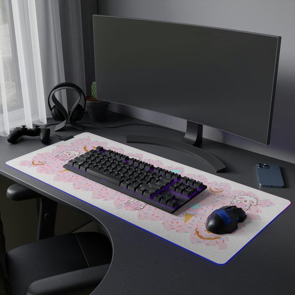 Pink Donut LED Gaming Mouse Pad