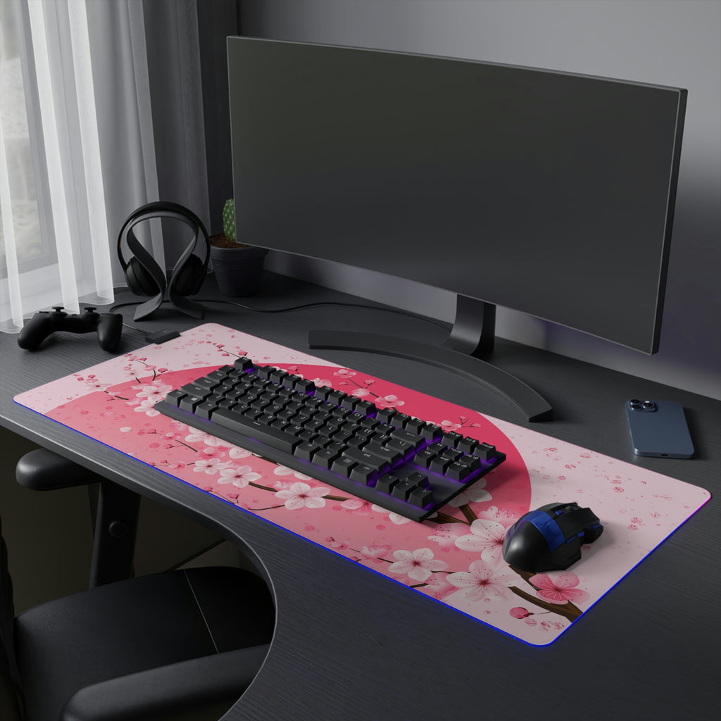 Sakura Sunset LED Gaming Desk Pad