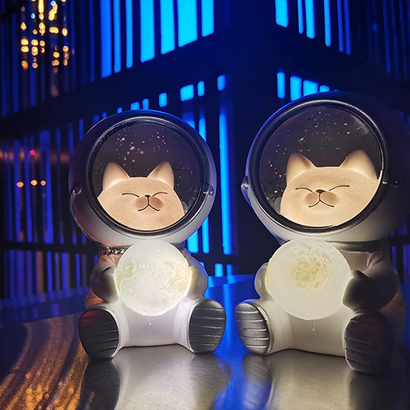 Cute Cat Astronaut LED Lamp
