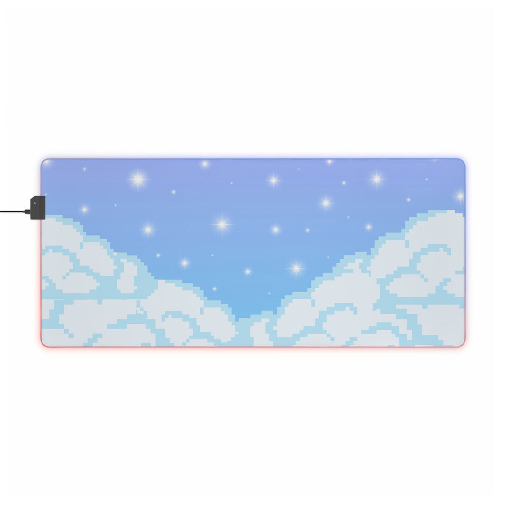 Pixelated Clouds LED Gaming Mouse Pad