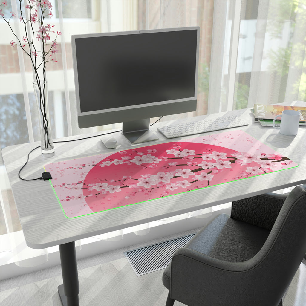 Sakura Sunset LED Gaming Desk Mat